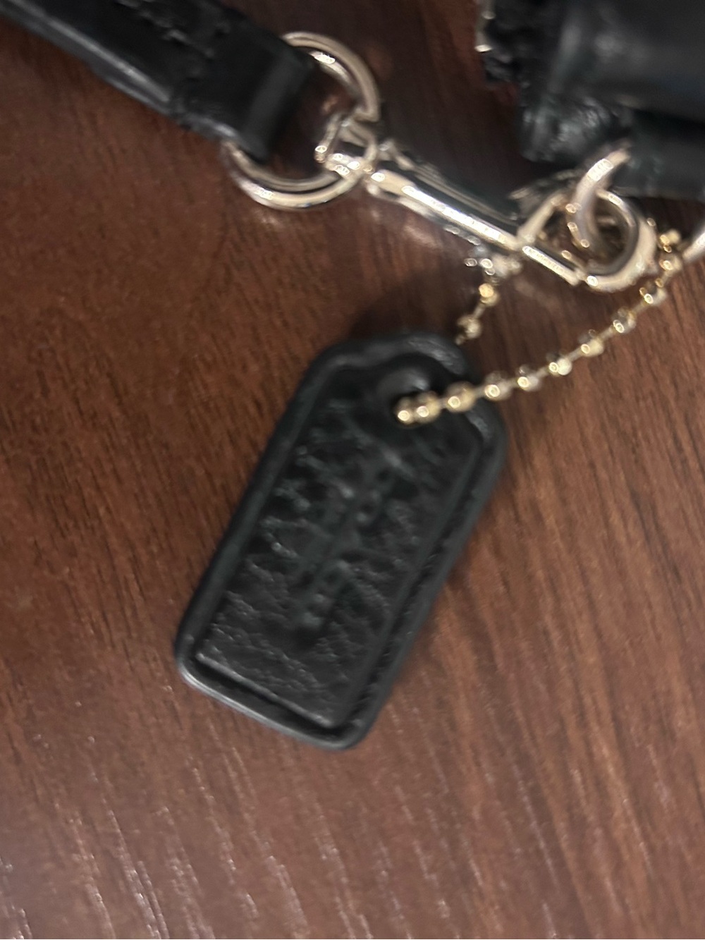 Coach Black Pebbled Leather Wristlet - Picture 10 of 10